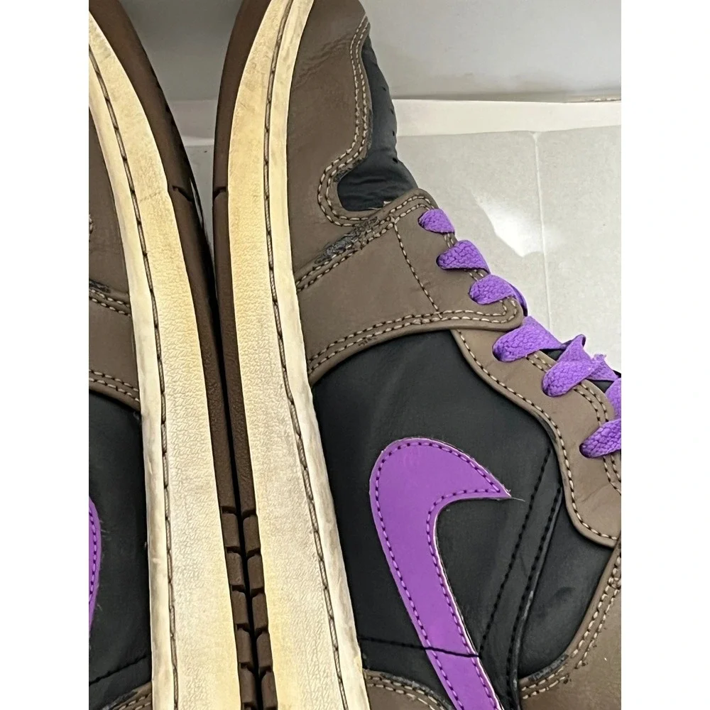 Air Jordan 1 Mid Palomino Wild Berry Brown Black Purple DQ8426-215 Mens Shoes